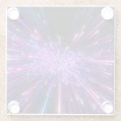 Neon Galaxy kosmische Abstracte achtergrond Glazen Onderzetter (Achterkant)