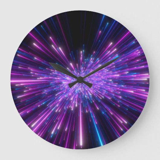 Neon Galaxy kosmische Abstracte achtergrond Grote Klok (Voorkant)