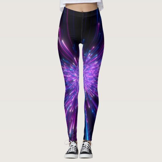 Neon Galaxy kosmische Abstracte achtergrond Leggings (Voorkant)