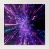 Neon Galaxy kosmische Abstracte achtergrond Legpuzzel (Horizontaal)