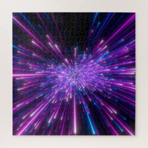 Neon Galaxy kosmische Abstracte achtergrond Legpuzzel