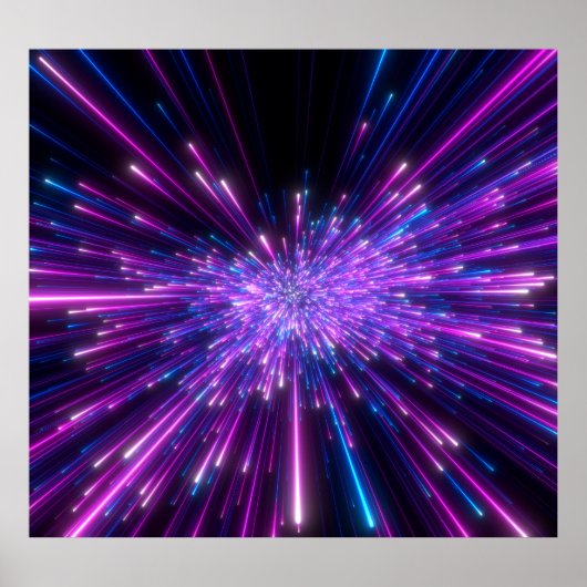 Neon Galaxy kosmische Abstracte achtergrond Poster (Voorkant)