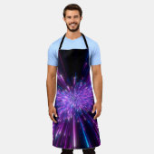 Neon Galaxy kosmische Abstracte achtergrond Schort (Gedragen)
