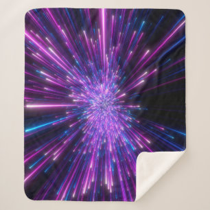 Neon Galaxy kosmische Abstracte achtergrond Sherpa Deken