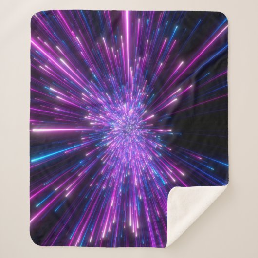 Neon Galaxy kosmische Abstracte achtergrond Sherpa Deken (Voorkant)