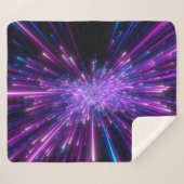 Neon Galaxy kosmische Abstracte achtergrond Sherpa Deken (Voorkant (horizontaal))