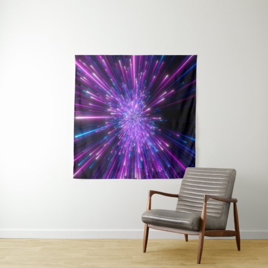 Neon Galaxy kosmische Abstracte achtergrond Wandkleed (In Situ (horizontaal))