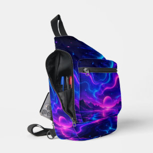 Neon Galaxy Landschapschoudertas Sling Bag