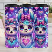 Neon Galaxy Llama Trio met harten Thermosbeker