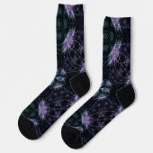Neon Galaxy Mandala met futuristische gloed Sokken (Links)