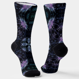 Neon Galaxy Mandala met futuristische gloed Sokken