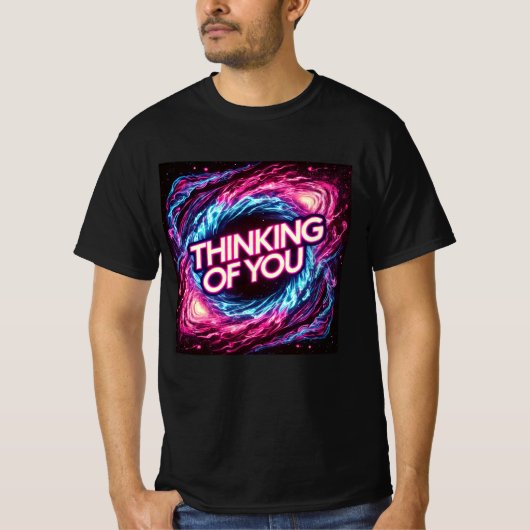Neon Galaxy Thinking You Mannen Tshirt (Voorkant)