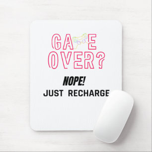 Neon Game Over Gamer Oplaadontwerp Muismat 