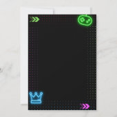 Neon Game Verjaardag uitnodiging (Achterkant)
