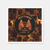 Neon Gamecontroller Gamer Kinderen Verjaardagsfees Servet (Voorkant)