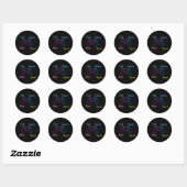 Neon gameontwerp aanpasbaar ronde sticker (Vel)