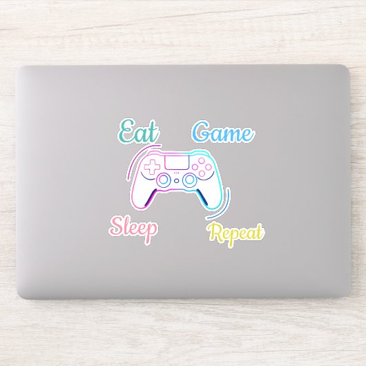 Neon gameontwerp aanpasbaar sticker (Computer)