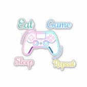 Neon gameontwerp aanpasbaar sticker (Voorkant)