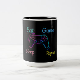 Neon gameontwerp aanpasbaar tweekleurige koffiemok