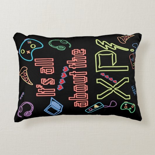 Neon Gamer Accent Kussen (Voorkant)