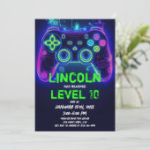 Neon Gamer Arcade Video Game Level op zaterdag Kaart (Staand voorkant)