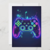 Neon Gamer Arcade Video Game Level op zaterdag Kaart (Achterkant)