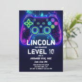 Neon Gamer Arcade Video Game Level op zaterdag Kaart (Staand voorkant)