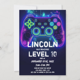Neon Gamer Arcade Video Game Level op zaterdag Kaart