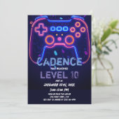 Neon Gamer Arcade Video Game Level op zaterdag Kaart (Staand voorkant)