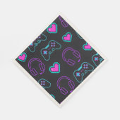 Neon Gamer Controller and Hearts Pattern Servet (Hoek)