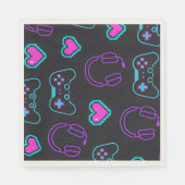 Neon Gamer Controller and Hearts Pattern Servet (Voorkant)