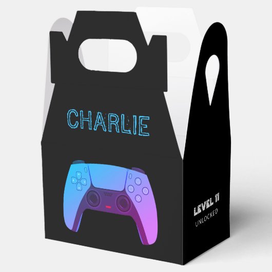 NEON GAMER CONTROLLER Favor Box Bedankdoosjes (Geopend)