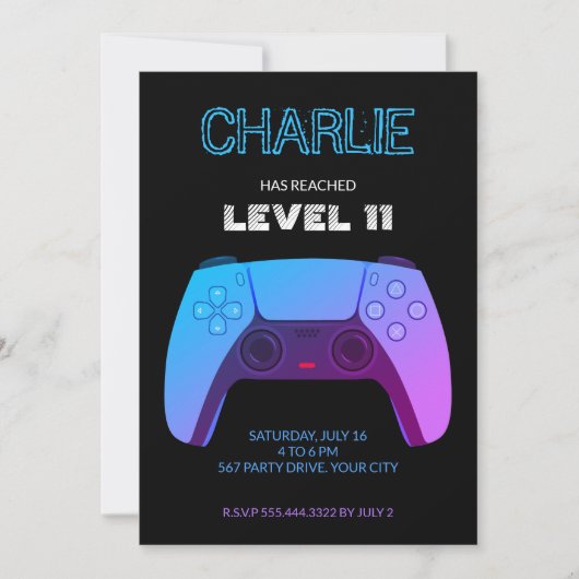 NEON GAMER-CONTROLLERNIVEAU OMHOOG KAART (Voorkant)