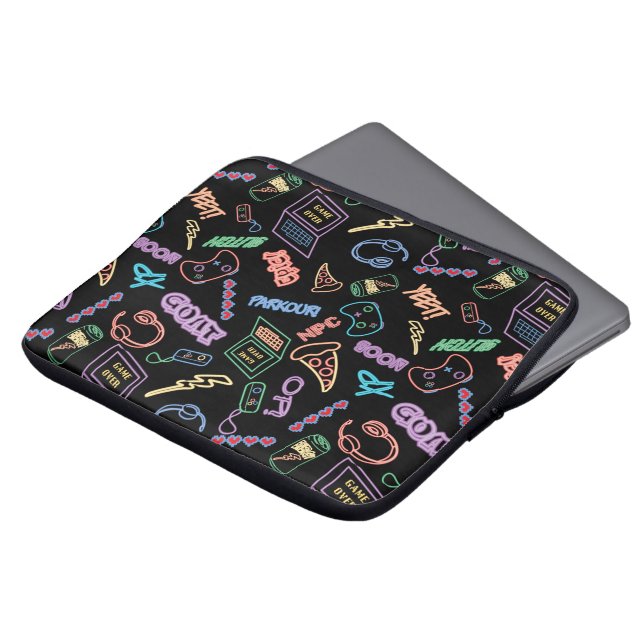 Neon Gamer Laptop Sleeve (Voorkant top)