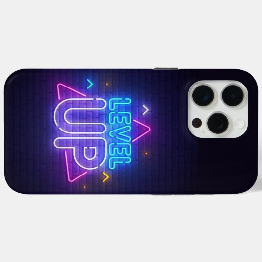 Neon Gamer Level Up Case-Mate iPhone Case (Achterkant (horizontaal))