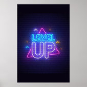 Neon Gamer Level Up Poster (Voorkant)