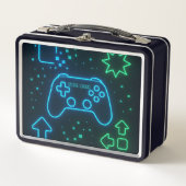 Neon Gamer Lunch Box – Aangepaste naam (Voorkant)