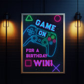 Neon Gamer Party - Verjaardag van het videospel Kaart