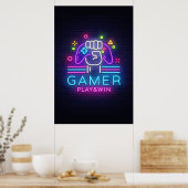 Neon Gamer Poster (Keuken)