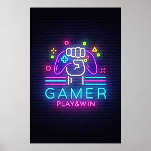 Neon Gamer Poster (Voorkant)