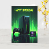Neon gamer verjaardagskaart kaart (Gele Bloem)
