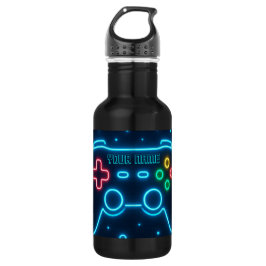 Neon Gamer Water Bottle – Aangepaste naam Waterfles
