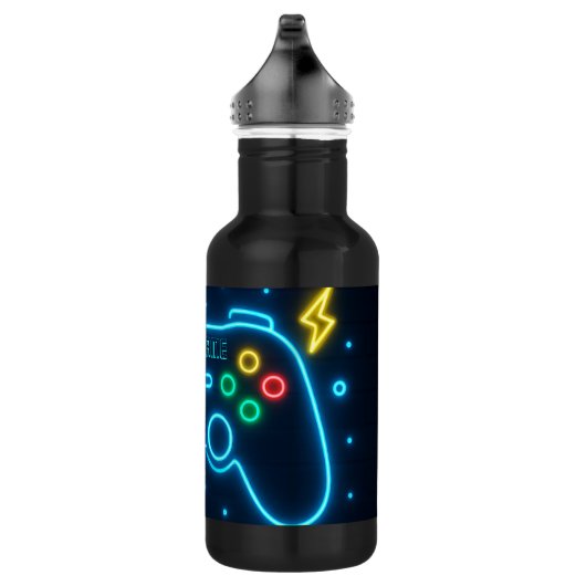 Neon Gamer Water Bottle – Aangepaste naam Waterfles (Rechts)