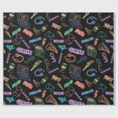 Neon Gamer Wrapping Paper Cadeaupapier (Vlak)