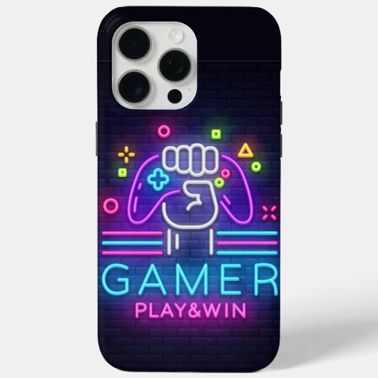 Neon Gamer's Speel en Win Case-Mate iPhone Case (Achterkant)