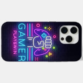 Neon Gamer's Speel en Win Case-Mate iPhone Case (Achterkant (horizontaal))