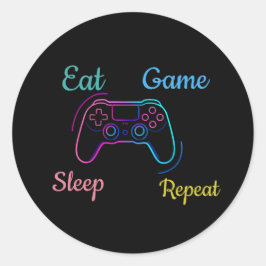 Neon gaming design customizable ronde sticker