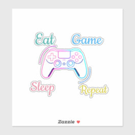 Neon gaming design customizable sticker