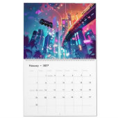 Neon gaming nieuw jaar kalender (Feb 2027)