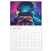 Neon gaming nieuw jaar kalender (Jan 2027)